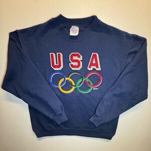 Vintage 90's USA OLYMPIC Embroidery Logo Crewneck Sweatshirt